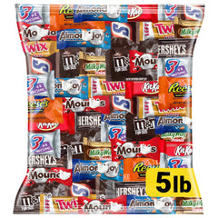 Jumblet chocolate mini bars assortment in a 5lb bulk pack for office snacks and party favors.