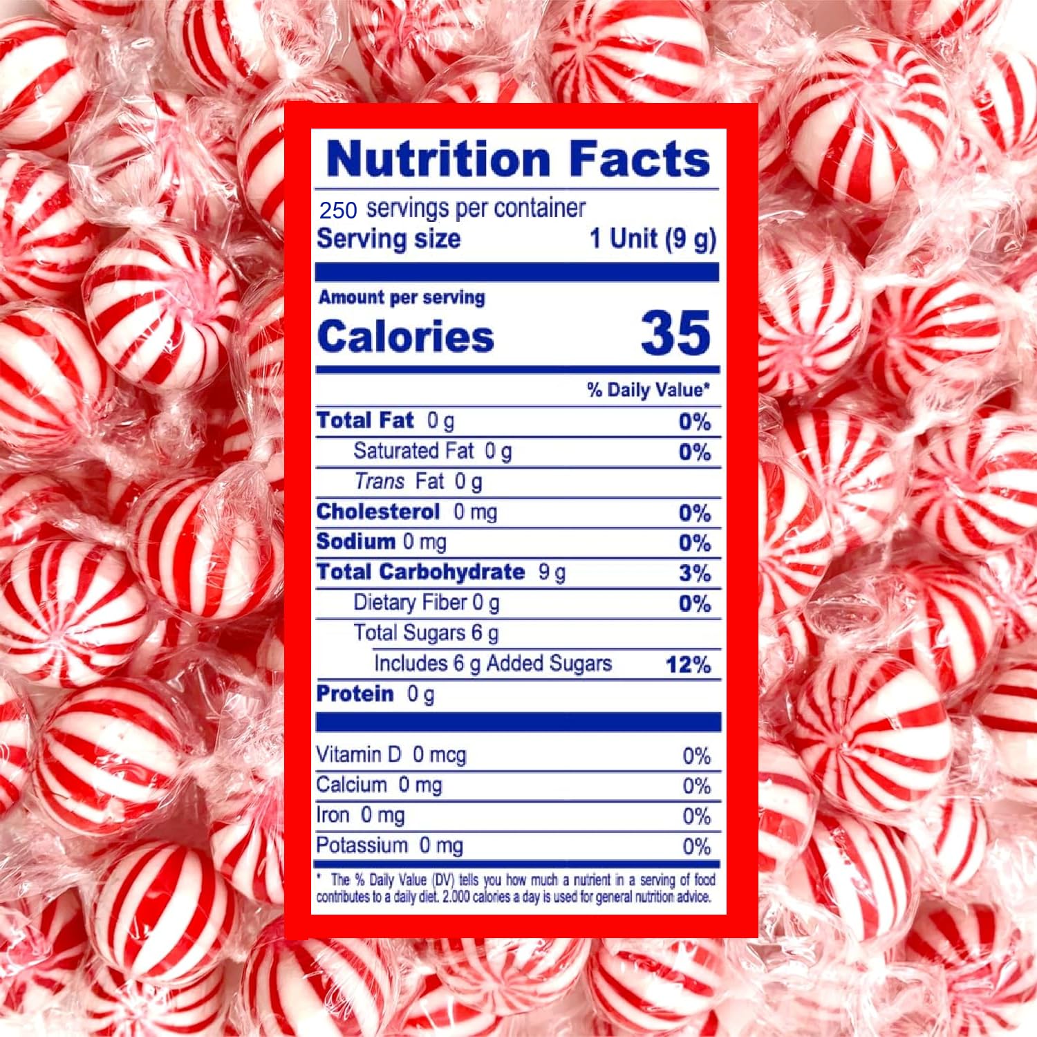 Jumblet round peppermint candies, individually wrapped for easy sharing in offices.