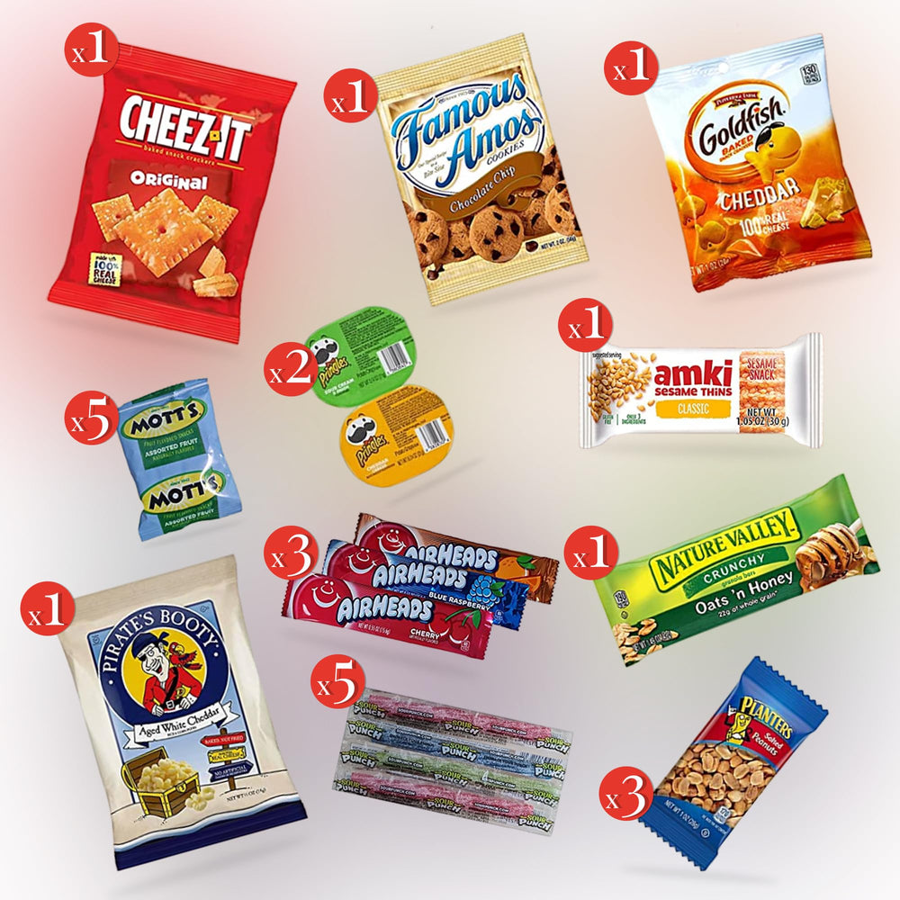 Jumbo Jumble snack box nuts and seeds section showcases crunchy, wholesome options.