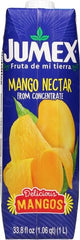 Jumex Mango Multiserve packaging closeup emphasizes multi-serve design.