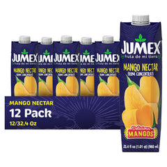 Jumex Mango Nectar bottle pour showcases bold tropical flavor for everyday refreshment