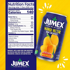 Jumex Mango Nectar can side view highlighting portable six-pack for lunches