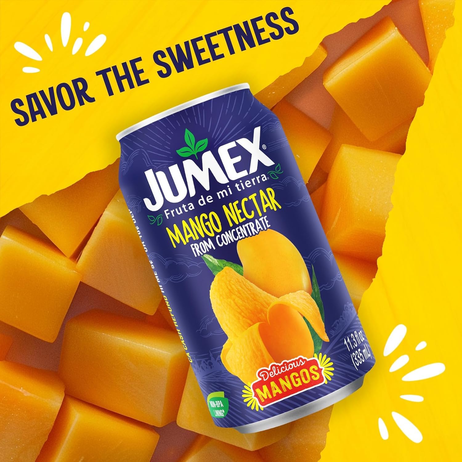 Six-pack of Jumex Mango Nectar for convenient, ready-to-drink mango refreshment