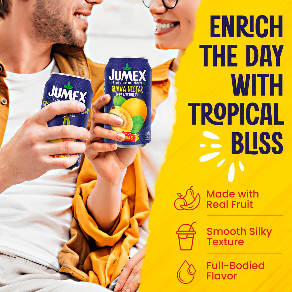 Jumex Nectar pour-over glass showcasing thick texture and bold fruit notes
