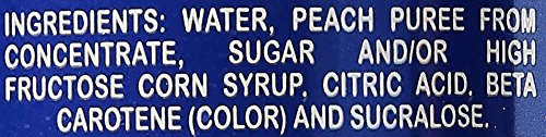 Jumex Peach Nectar label close-up highlighting authentic fruit sourcing
