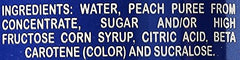 Jumex Peach Nectar label close-up highlighting authentic fruit sourcing