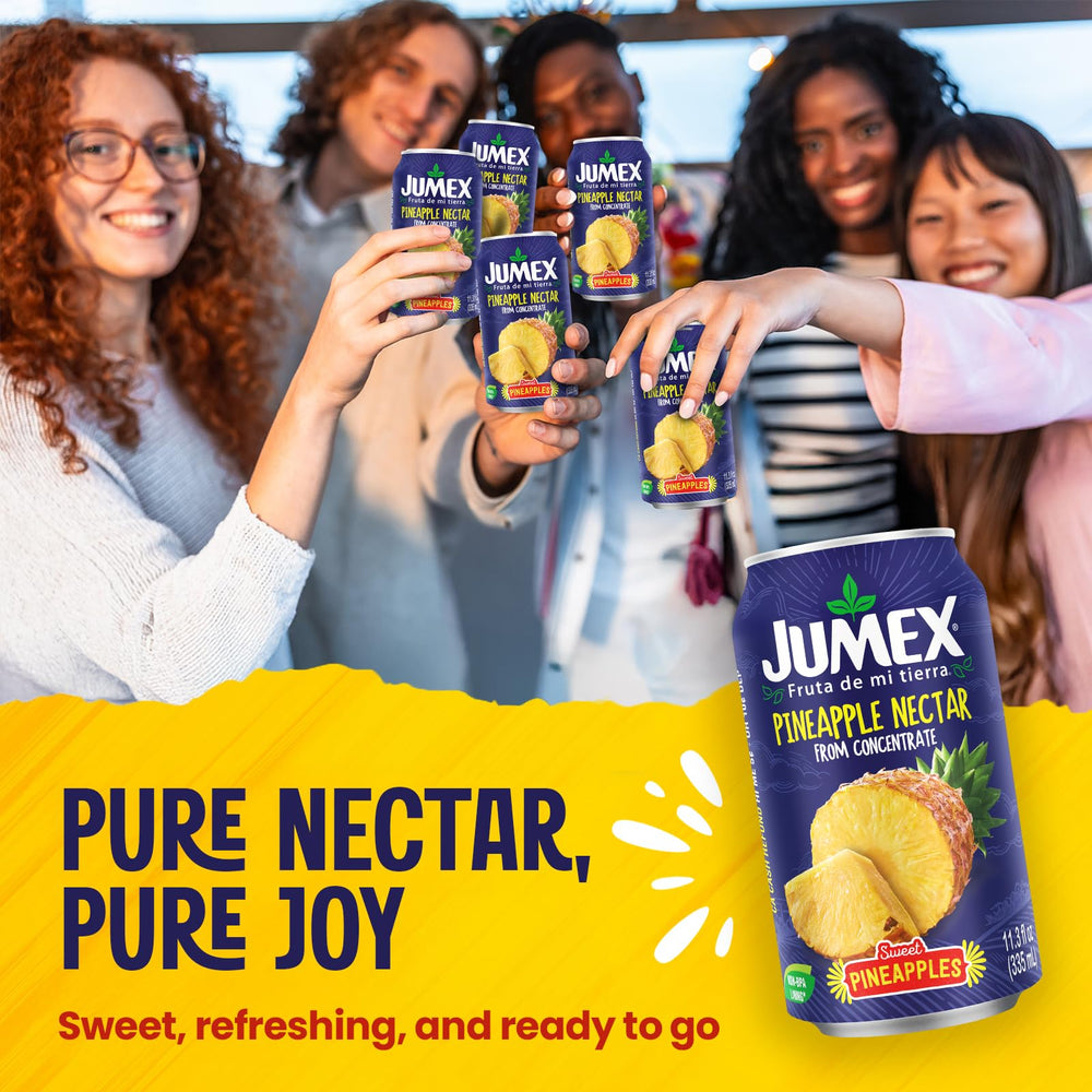Jumex Pineapple Nectar bulk twelve-pack on a pantry shelf.