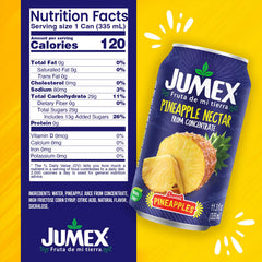 Jumex Pineapple Nectar poured into a glass for cocktails.