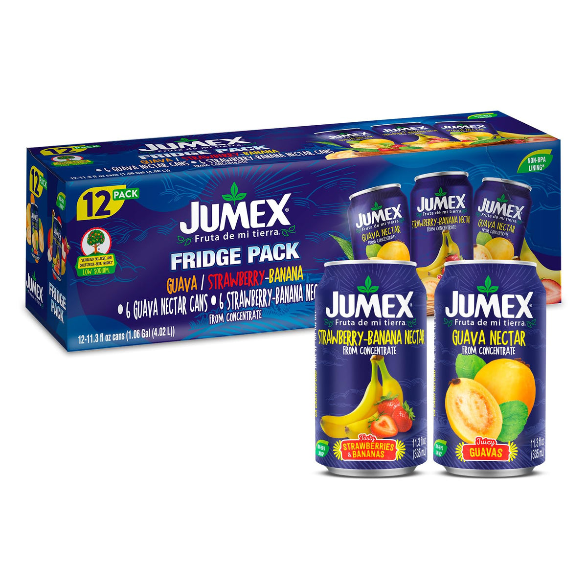 Jumex Strawberry Banana & Guava Nectar bottle with tropical fruit blend for smoothies