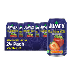 Jumex Strawberry Nectar can pouring for a bold, refreshing smoothie base