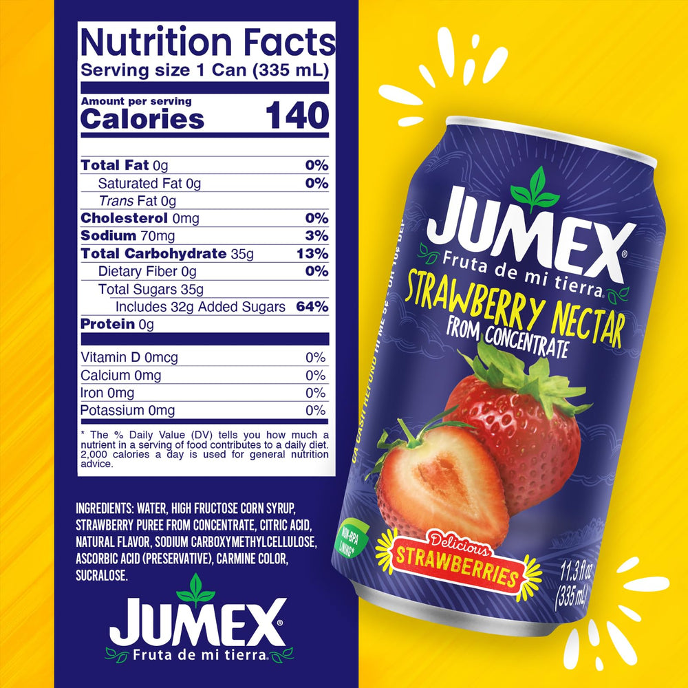 Closeup of real strawberry puree in Jumex nectar for rich flavor