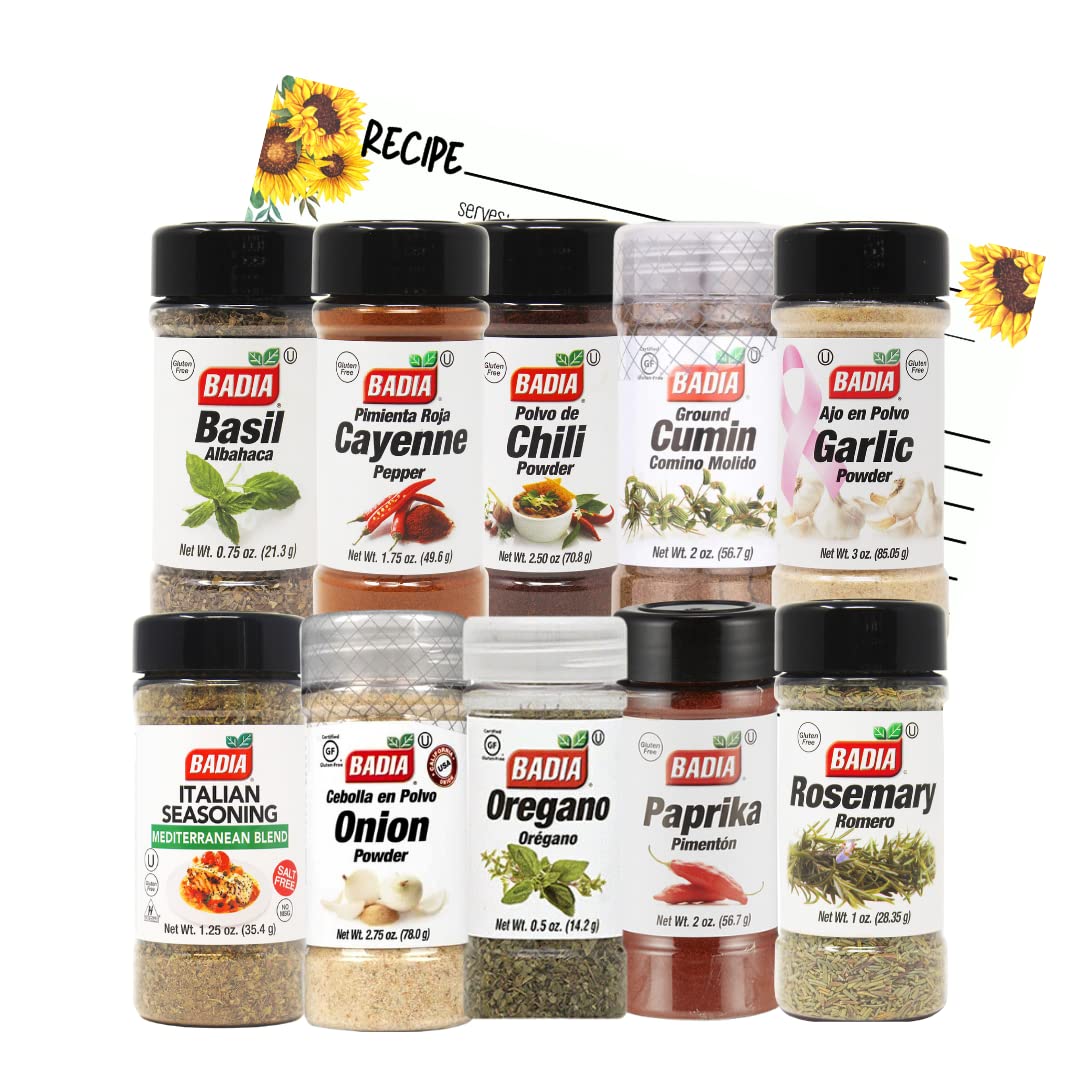 June Street Market spice set featuring basil and cayenne for bold, versatile cooking.