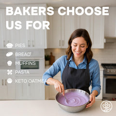 Batter seasoned with Jungle Powders blackberry powder for baking.