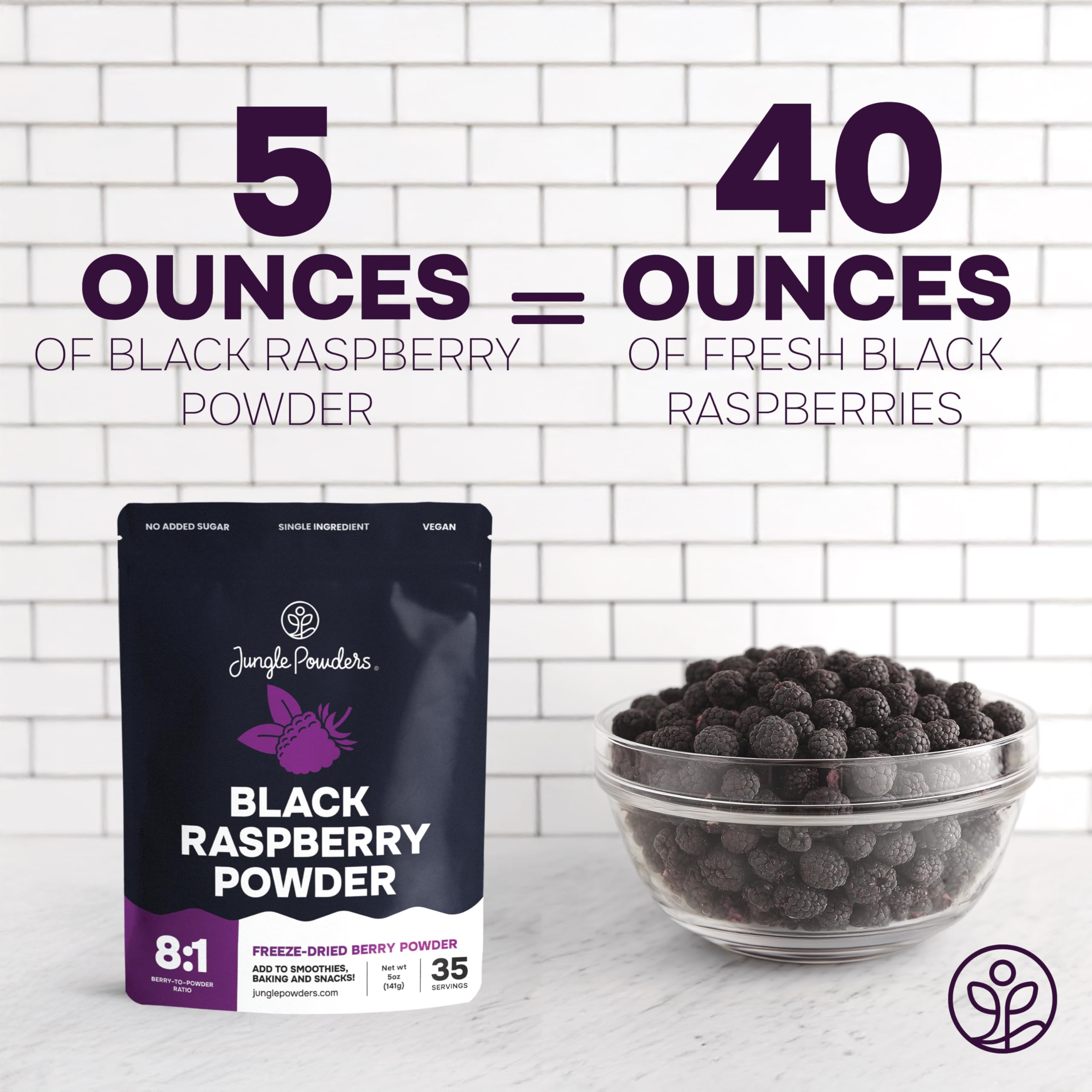 Jungle Powders Freeze-dried raspberries powder bag: year-round pantry staple