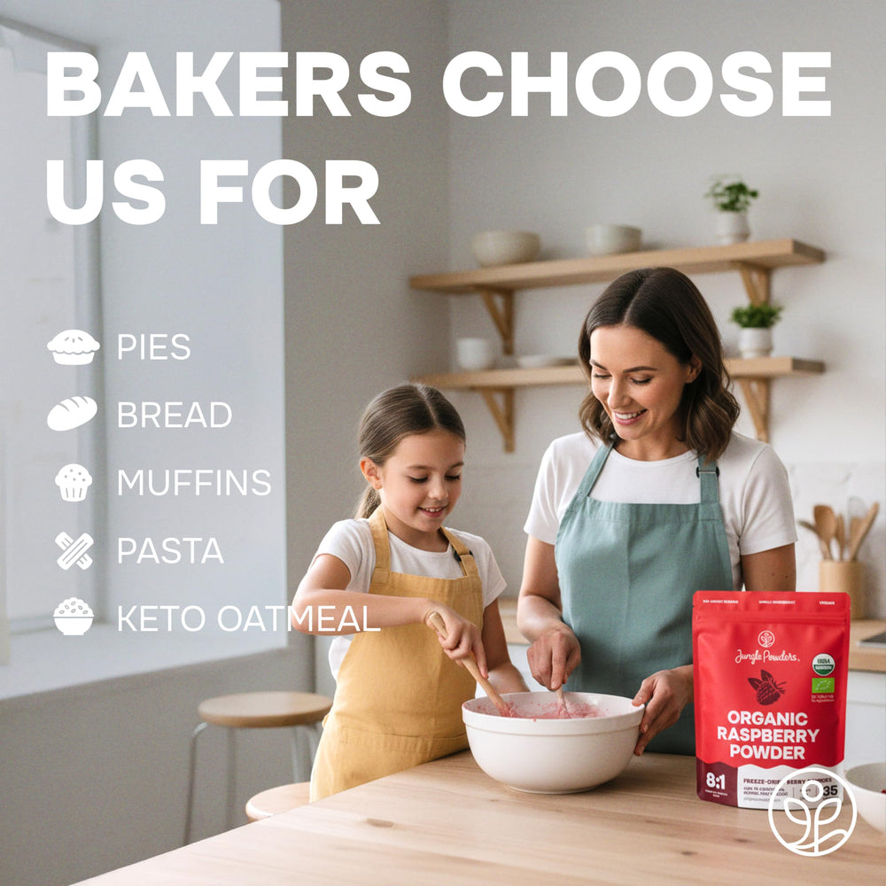 Jungle Powders raspberry powder baking-dessert ready for creative recipes.