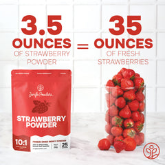 Jungle Powders Strawberry Powder scoop; easy portioning for recipes.