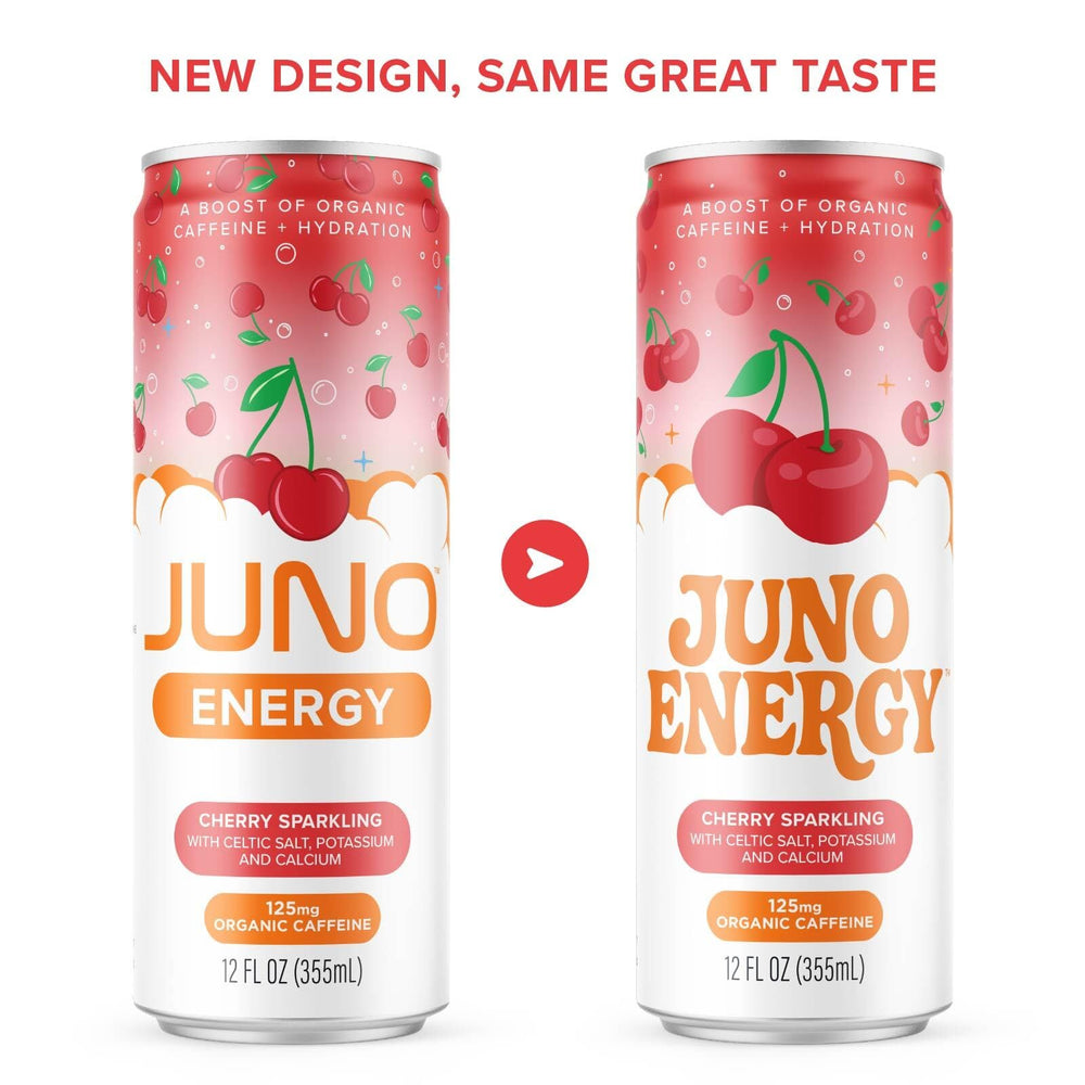 JUNO ENERGY close-up bubbles emphasize fizzy texture and Stevia sweetness.