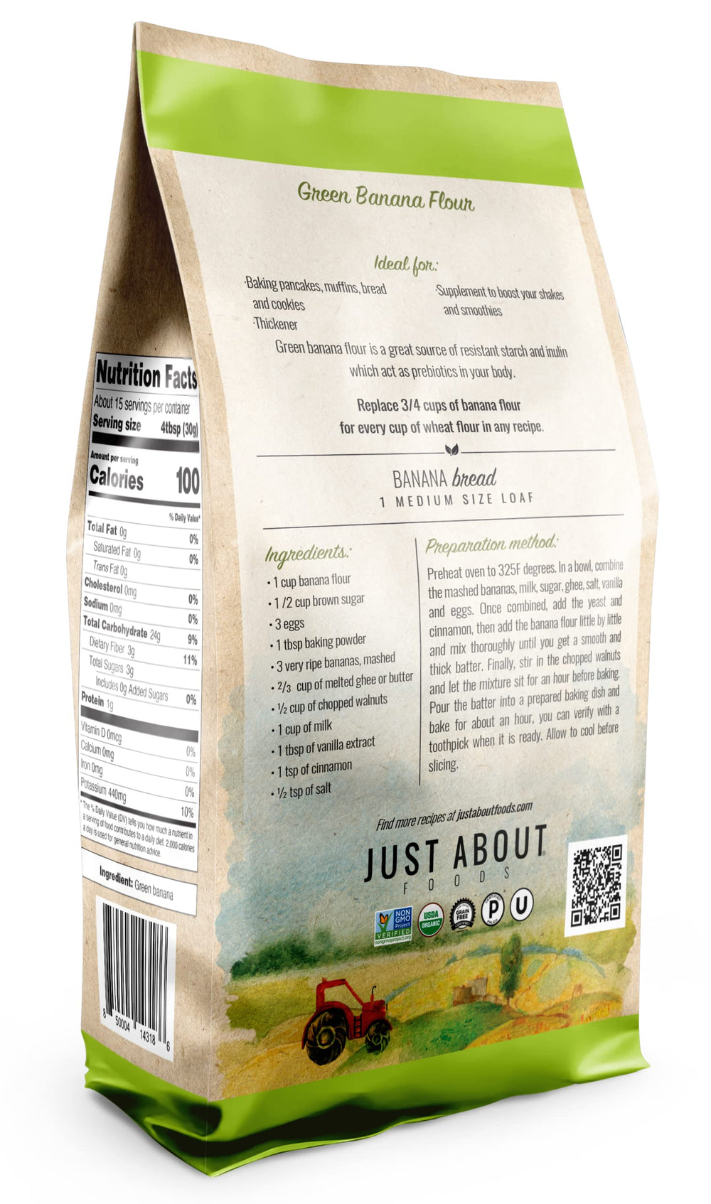 Just About packaging variation image shows pouch innovation for freshness.