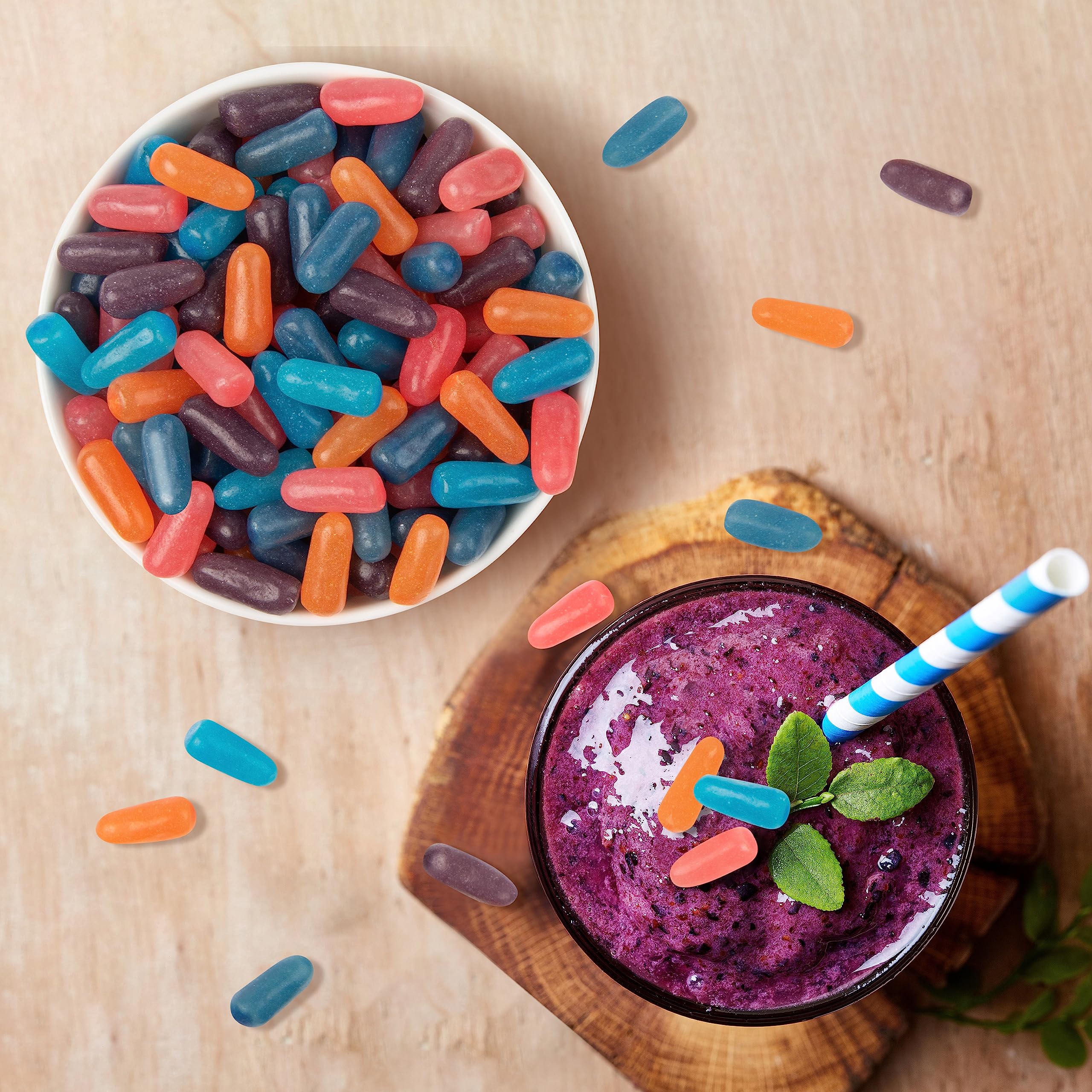 Mike and Ike Berry Blast movie night snack setup