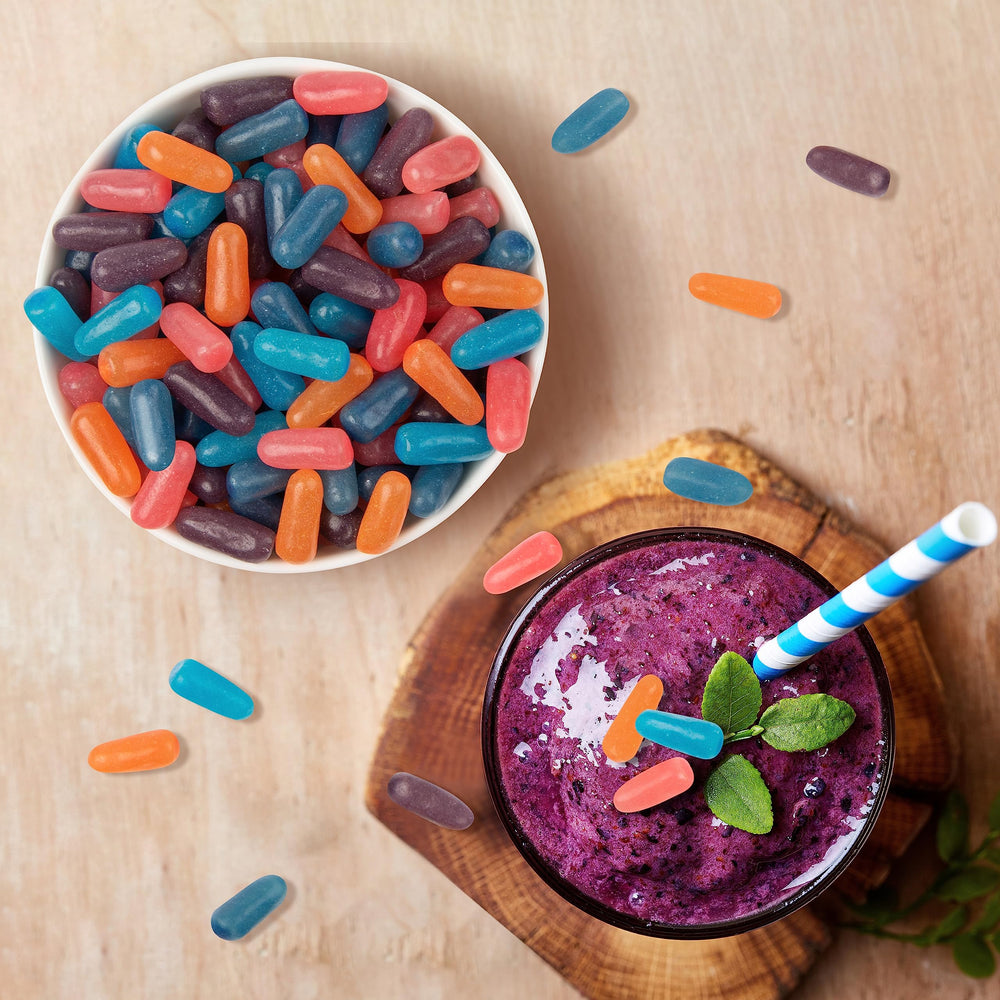 Mike and Ike Berry Blast movie night snack setup