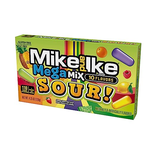 Pack of 12 Mega Mix Sour theater boxes keeps pantry stocked for gatherings.