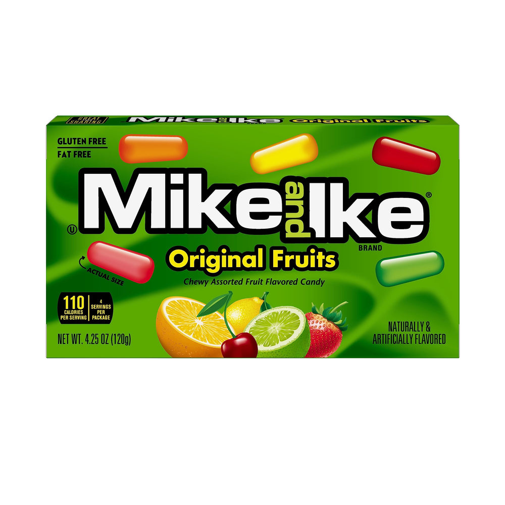 Just Born Mike and Ike Original Fruits theater box front for movie night snacking