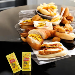 JUST-BUY Grab-and-go mustard packets in convenient 7g portions.