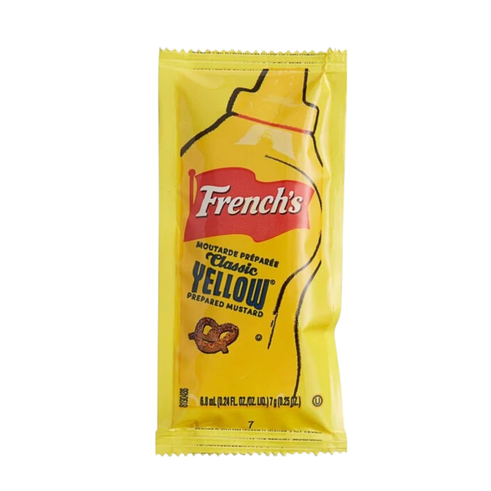 JUST-BUY Yellow Mustard 7g packets ideal for dipping and toppings on burgers.