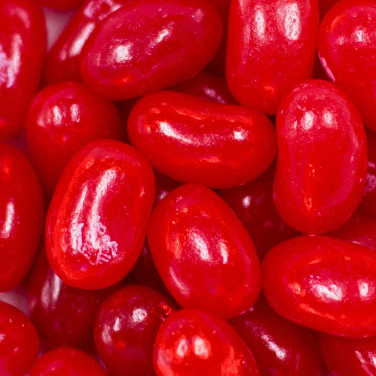 Just Candy cherry jelly beans in a 12oz bag for party favors and buffet displays.