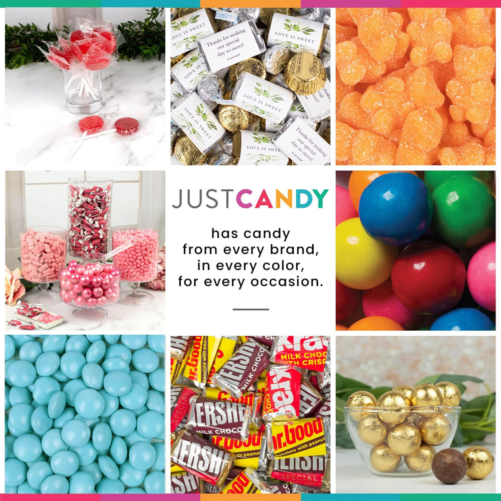 Just Candy white jelly beans brighten candy jars and gift baskets.
