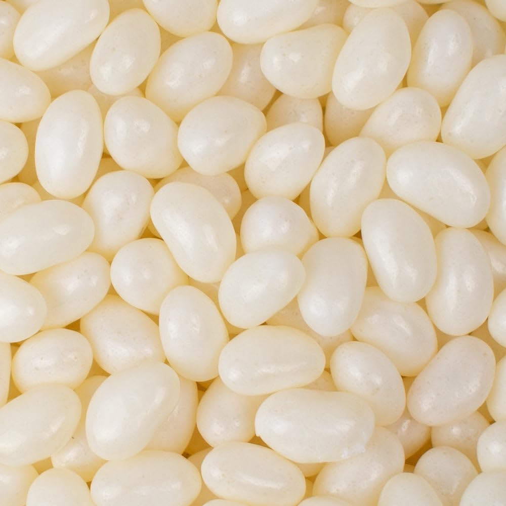 Just Candy white jelly beans for candy buffets and take-home party favors.