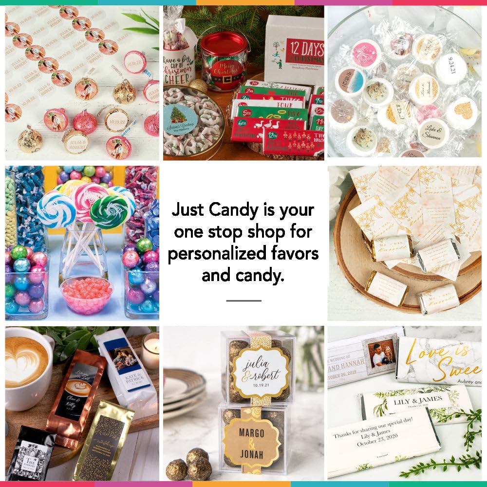 Just Candy party favor jelly beans packaging ready to gift and share.