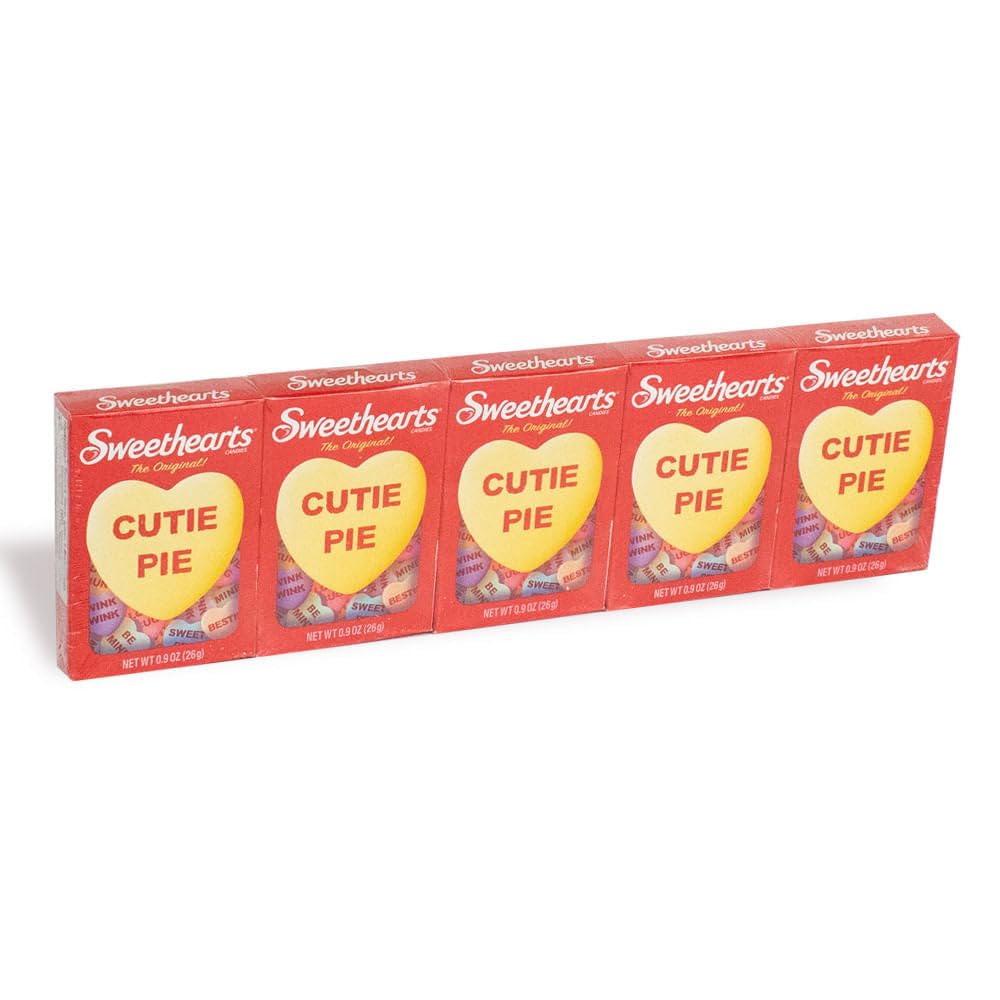 Just Candy Sweethearts packaging for five-box set, ideal for party favors.