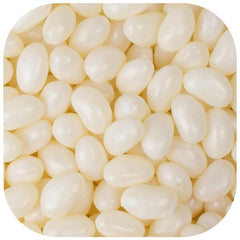 Just Candy white jelly beans bulk; mixed-fruit flavors ideal for party buffets.