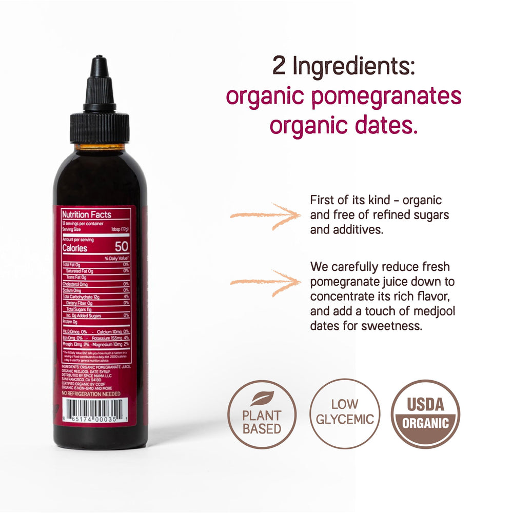 Just Date Syrup pour on pancakes and yogurt adds natural fruit sweetness.