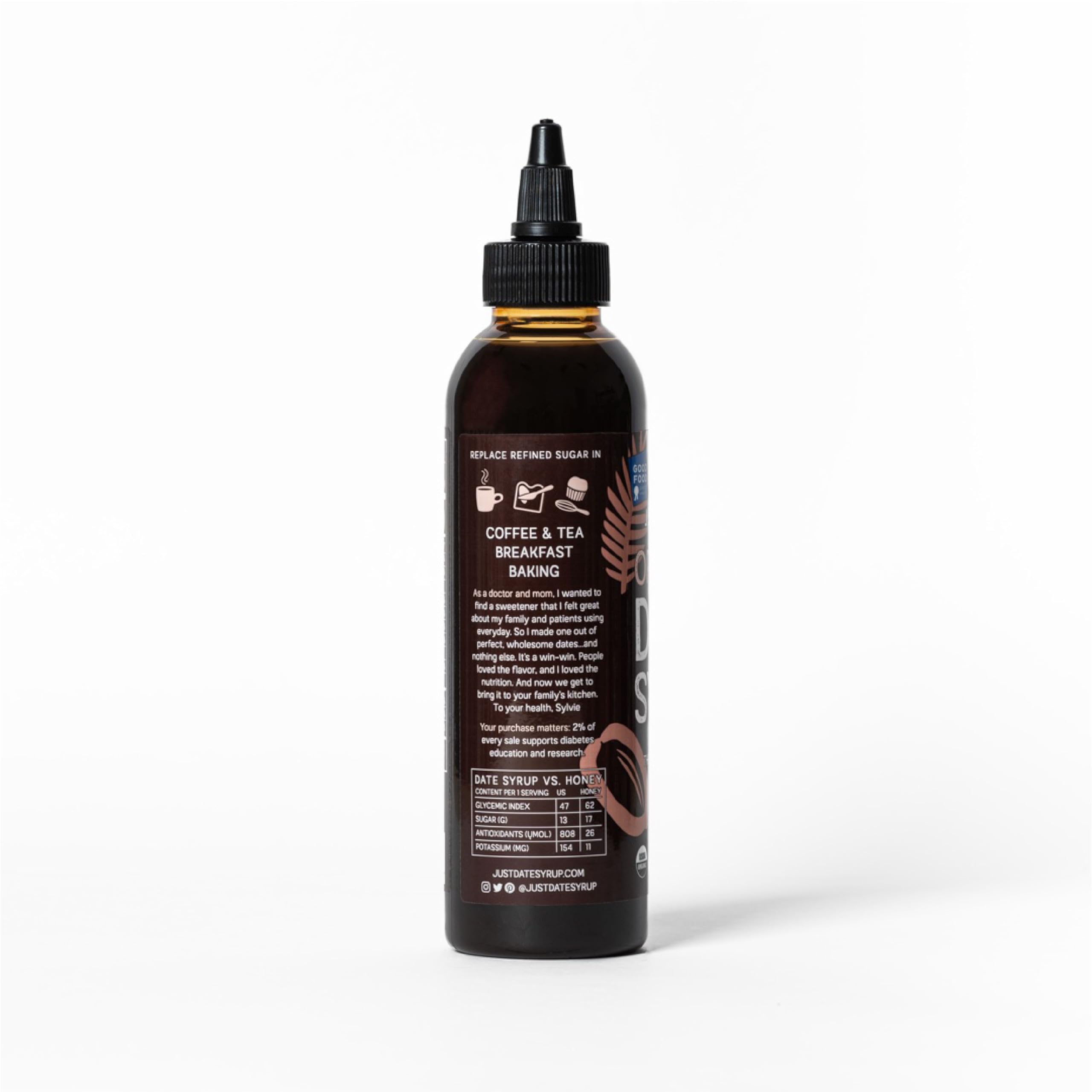 Just Date Syrup close-up texture highlights natural sweetness for oatmeal
