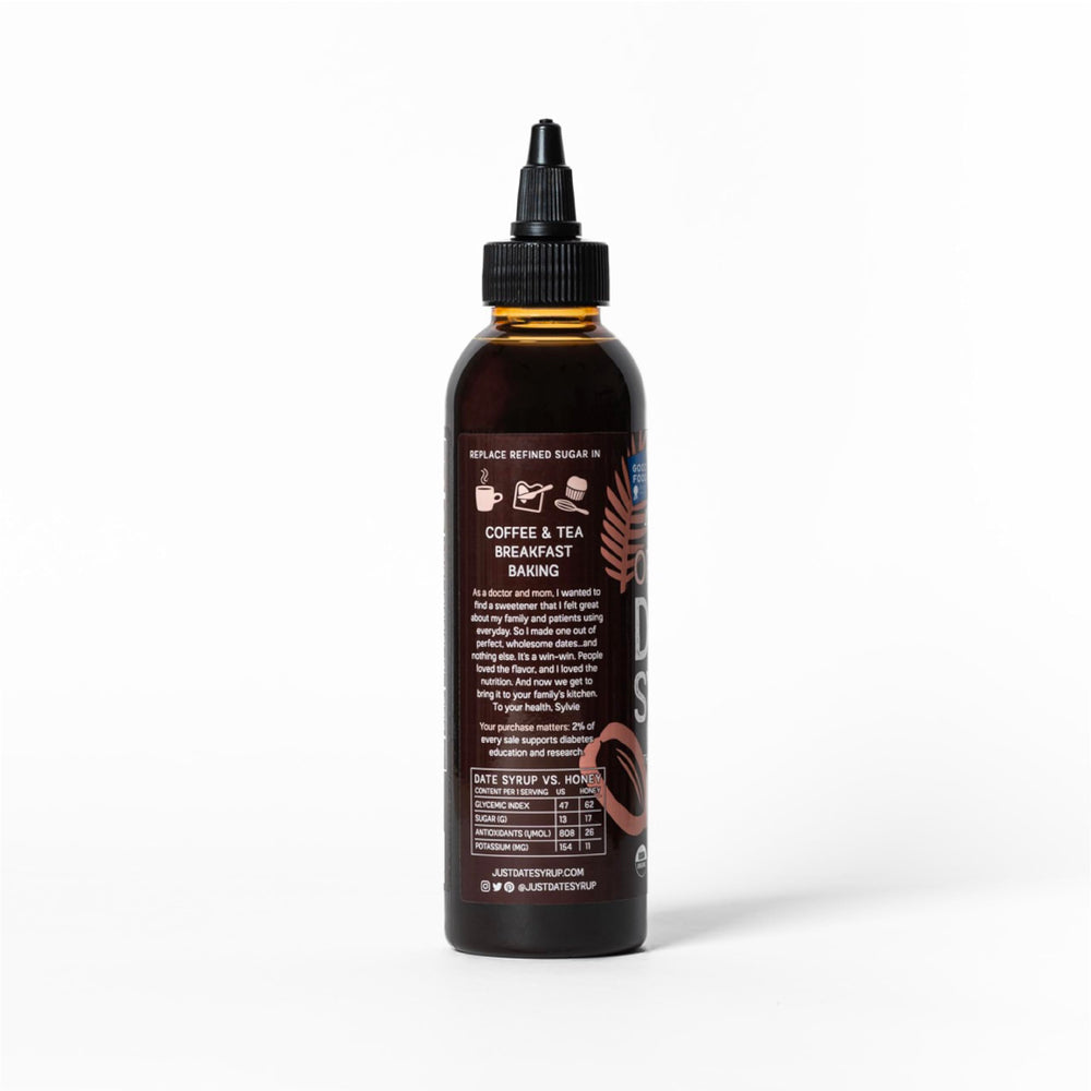 Just Date Syrup close-up texture highlights natural sweetness for oatmeal