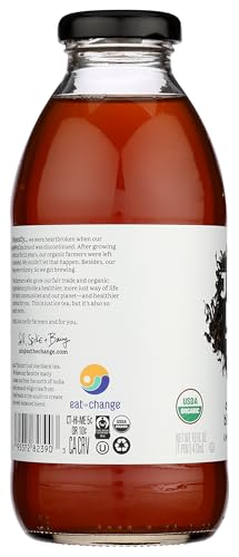Just Ice Tea Black Original Unsweetened label closeup showcases organic, unsweetened tea.