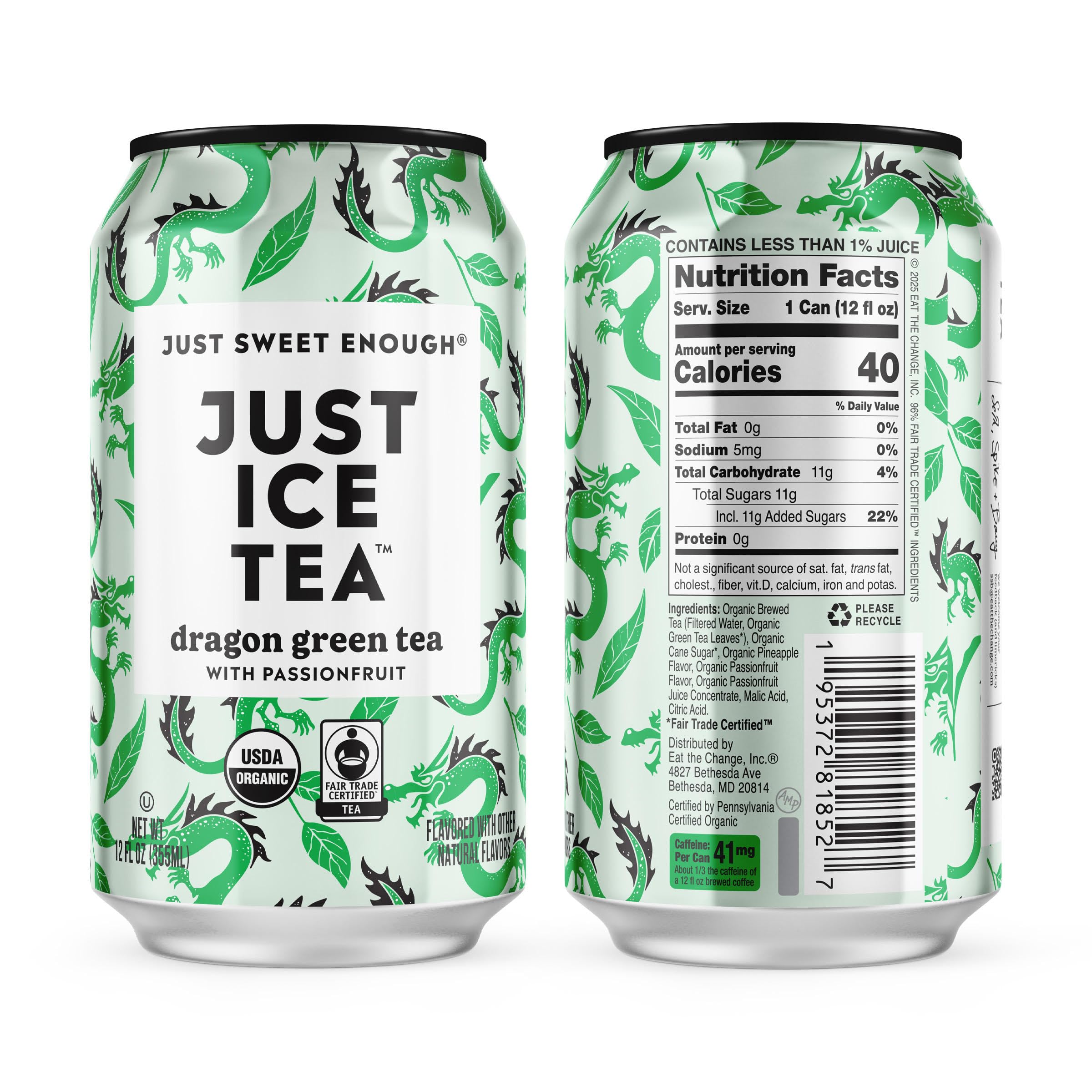 Just Ice Tea Dragon Green brew-method image suggests ready-to-drink flavor brewed from real leaves.