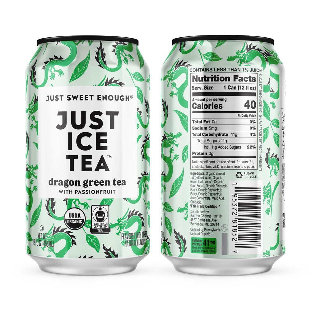 Just Ice Tea Dragon Green brew-method image suggests ready-to-drink flavor brewed from real leaves.