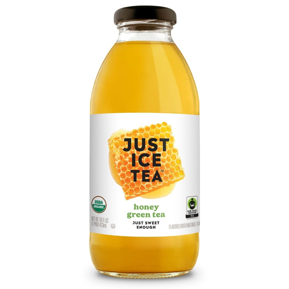 Just Ice Tea Green Honey Organic bottle highlights premium ingredients for everyday refreshment