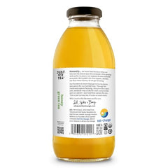 Just Ice Tea Green Honey Organic glass with ice shows refreshment