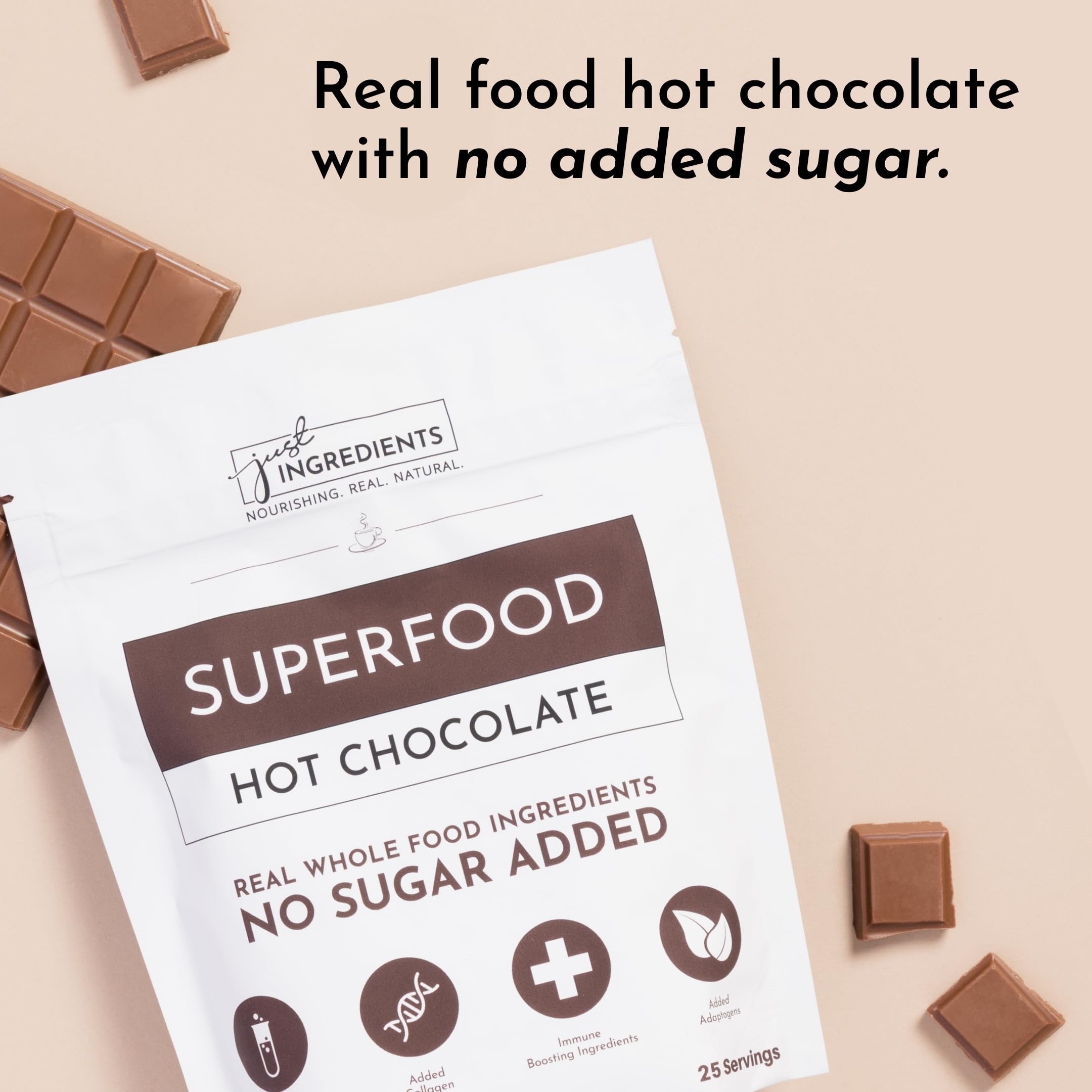 Cinnamon and turmeric spices blend in Just Ingredients hot chocolate for warmth