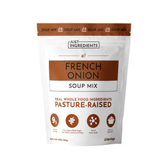 Just Ingredients French Onion Soup Mix bag, rich flavor for soups and gravies.