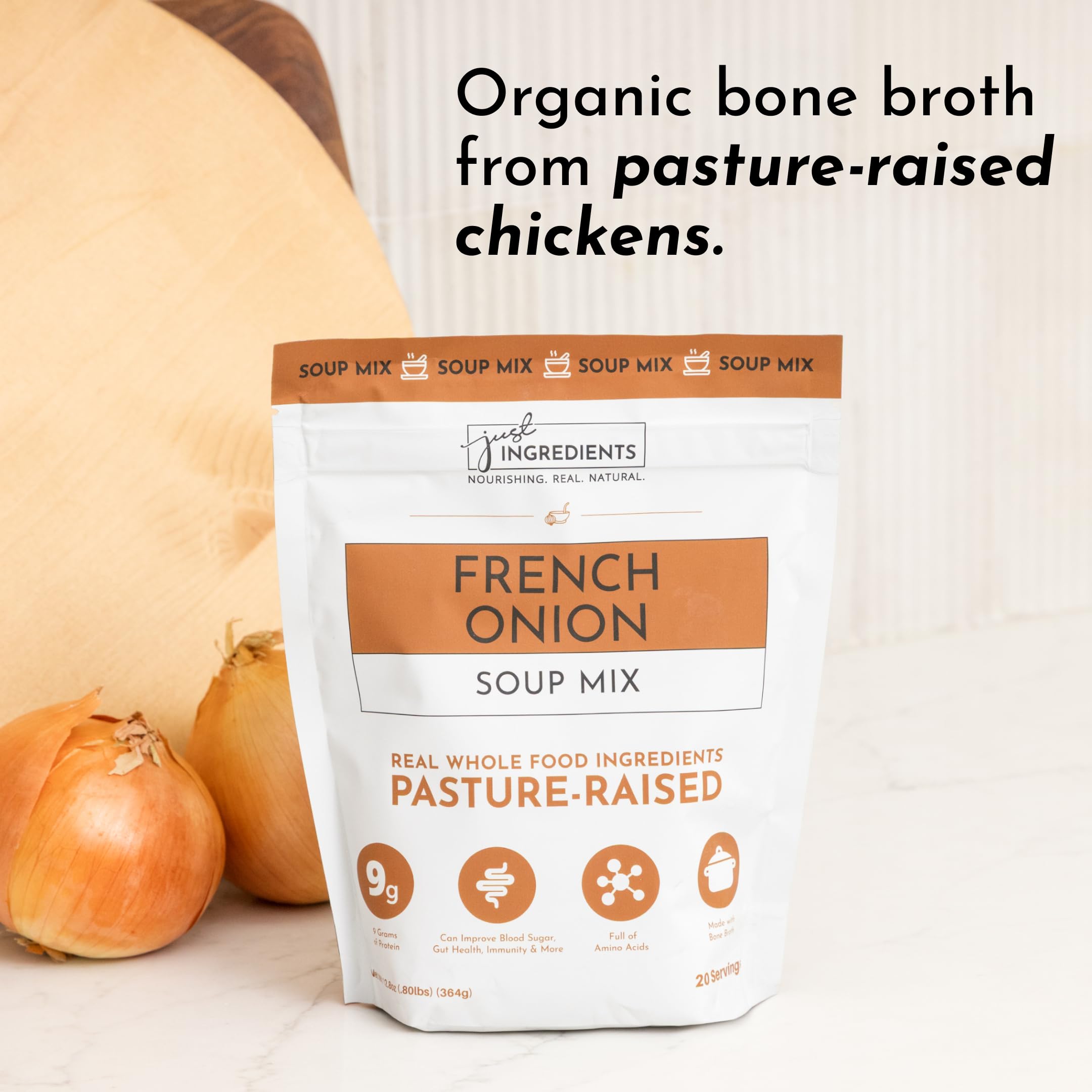 Just Ingredients gravy base, adds savory depth to recipes.