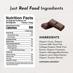 Steaming cup of Just Ingredients hot chocolate ready to enjoy