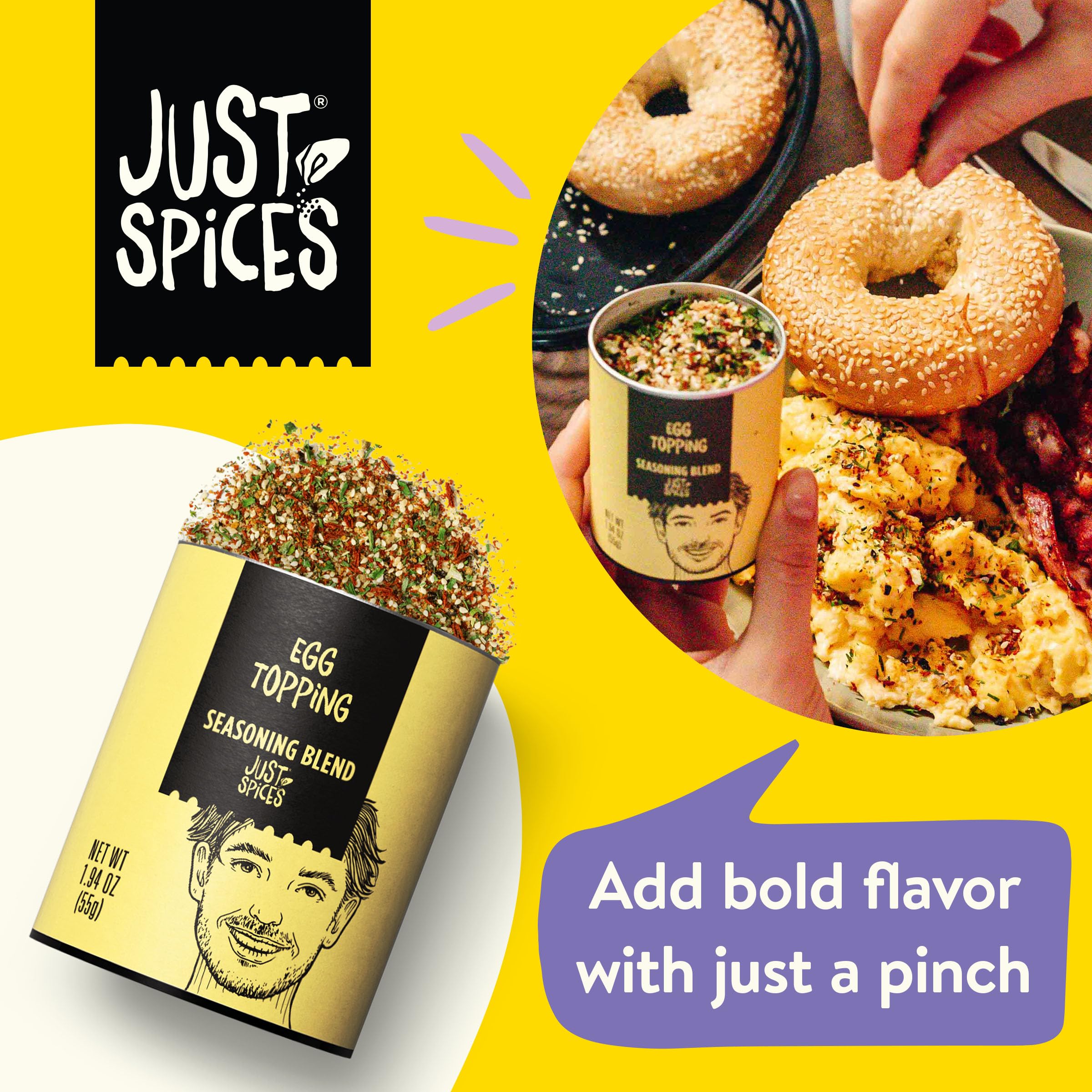 Just Spices Egg Topping jar keeps seasoning ready for use