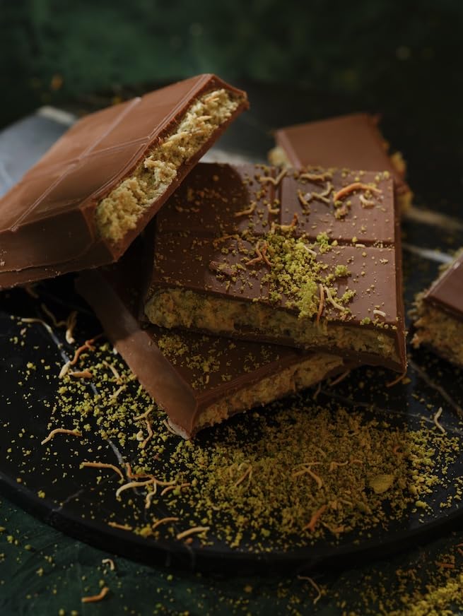 Just The Fun Part pistachio kadaifi detail emphasizing crunch and elegant gifting appeal.
