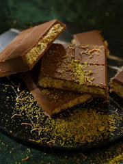 Just The Fun Part pistachio kadaifi detail emphasizing crunch and elegant gifting appeal.