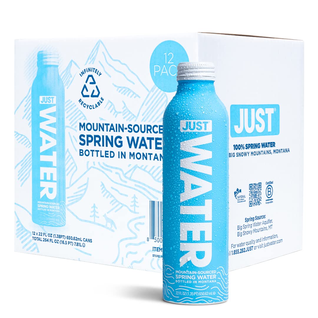 JUST Water bottle pouring to highlight crisp taste and on-the-go convenience.